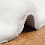  Protuklizni tepih od umjetnog zečjeg krzna OLITE Bijela Ø 80 cm | shoptok.hr