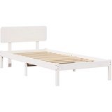  Krevetna konstrukcija Bijelo 90 x 200 cm Čvrsto borovo drvo | shoptok.hr
