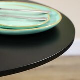  Blagovaonski stol za 2 osobe okrugla ploča čelična baza crna 70 x 70 x 75 cm | shoptok.hr