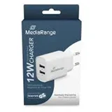 zidni adapter za brzo punjenje, 12W (EU-utikač), 2x USB-A, bijeli, MRMA114