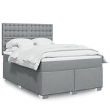  Krevet box spring s madracem svjetlosivi 140x200 cm od tkanine Slike