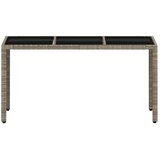  Vrtni stol sa staklenom pločom sivi 150x90x75 cm od poliratana | shoptok.hr