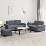 vidaXL Sedežna garnitura 3-delna z blazinami temno siv žamet | Shoptok.si