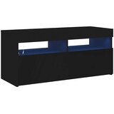 TV ormarić s LED svjetlima crni 90x35x40 cm | shoptok.hr