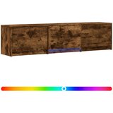 TV ormarić s LED rasvjetom Dimljeni Hrast 165 x 34 x 40 cm | shoptok.hr