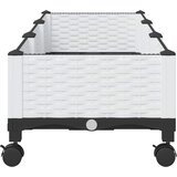  Vrtni saksija s kotačima Bijela 120 x 40 x 33 cm PP | shoptok.hr