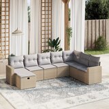  8-dijelni set vrtnih sofa s jastucima bež od poliratana | shoptok.hr