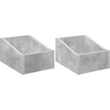  Kutija za LP ploče 2 kom. Betonska siva 23 x 33 x 16 cm - Betonska siva 2 23 x 33 x 16 cm | shoptok.hr