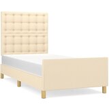 vidaXL Okvir za krevet s uzglavljem krem 90x190 cm od tkanine Cijene