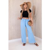 Kesi Blue trousers with a wide waist Cijene
