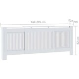  Pokrov za radijator mdf bijeli 205 cm | shoptok.hr