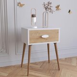 MID.YOU Nočna Omarica Singol L, Bela, Barva Hrasta | Shoptok.si