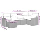  6-dijelni set vrtnih sofa s jastucima crni od poliratana | shoptok.hr
