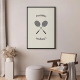  Slika - Black Badminton Rackets 80x120 U crnom drvenom okviru | shoptok.hr