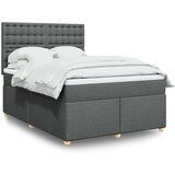  Krevet s oprugama i madracem tamnosivi 140x190 cm od tkanine | shoptok.hr