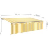  Tenda na ručno uvlačenje s roletom 5 x 3 m žuto-bijela | shoptok.hr