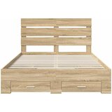  Krevetna konstrukcija s ladicama Sonoma hrast 140 x 190 cm | shoptok.hr