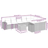  10-dijelni set vrtnih sofa od poliratana s jastucima sivi | shoptok.hr