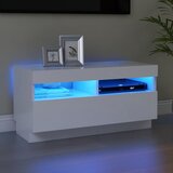 vidaXL TV omarica z LED lučkami bela 80x35x40 cm Cene