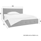Bessagi Home Oblazinjena Postelja Julie, Siva, 180x200 Cm, Predal | Shoptok.si