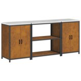 vidaXL Kuhinjski set za pohranu s policom s pohranom s vratima 3 pcs Rđa 210 x 50 x 92 cm | shoptok.hr