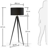 Kave Home Črna talna svetilka La Forma Uzagi | Shoptok.si