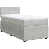  Box spring krevet s madracem svjetlosivi 80 x 200 cm baršunasti | shoptok.hr