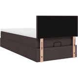 vidaXL Otomanski posteljni okvir z vzmetnico rjav 90x190 cm blago, (21608223) | Shoptok.si