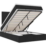 Maison Chic Otomanski Posteljni okvir - Dvoposteljna postelja - Zakonska postelja z vzmetnico črn 120x200 cm blago-J1473, (21769260) | Shoptok.si