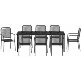  Vrtni set za objed 9 kom. Crna Čelik s prahom premazan | shoptok.hr