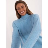 Fashion Hunters Blue turtleneck sweater with cuffs Cijene