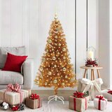 vidaXL Božićno drvce s 150 LED svjetlima s stalakom Zlatno 150 cm PET | shoptok.hr