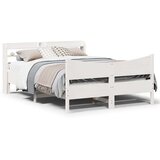 vidaXL Okvir kreveta s uzglavljem bijeli 160 x 200 cm masivna borovina | shoptok.hr