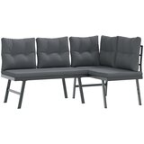  9-dijelni set vrtnih klupa s jastucima crni čelični | shoptok.hr