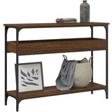 The Living Store Konzolna mizica s polico rjavi hrast 100x29x75 cm inž. les - Konzolna Mizica, (21573155) Cene