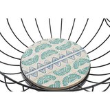 Posuda za Voće DKD Home Decor Plava Turkizno Metal Drvo MDF 28 x 28 x 11 cm (2 kom.) | shoptok.hr