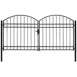  Vrata za ogradu ASSEN dvostruka vrata s lučnim vrhom čelik 300x150 cm | shoptok.hr