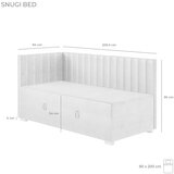 Ghado Plavi kutni dječji krevet s prostorom za odlaganje s madracem 90x200 cm Snugi - | shoptok.hr