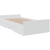 vidaXL Posteljni okvir s predali bel 90x190 cm inženirski les, (21128597) Cene