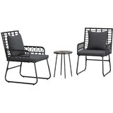  Vrtni set za objed 3 pcs Crna i antracit poliratan | shoptok.hr