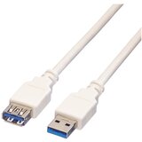 Value USB kabel USB 3.2 gen. 1 (USB 3.0) USB-A vtič\, USB-A vtičnica 1.80 m bela zaščiten 11.99.8978, (20416660) | Shoptok.si