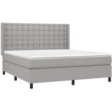  Krevet box spring s madracem svjetlosiva 160x200 cm tkanina | shoptok.hr