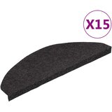  Samoljepljivi otirači za stepenice 15 kom 65x22,5x3,5 cm crni | shoptok.hr