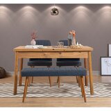 Hanah home Santiago Atlantice-Navy Blue Atlantic PineNavy Blue Extendable Dining Table & Chairs Set (4 Pieces) | ePonuda.com