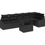  Sjedeća garnitura za vrt s jastukom s pohranom 7 pcs Crna | shoptok.hr