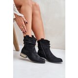 EVENTO Insulated ankle boots with pleats on a low heel black Elletinnia | Eponuda.ba