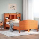  Knjižna postelja brez vzmetnice vošč. rjava 135x190 cm borovina, (21653704) | Shoptok.si