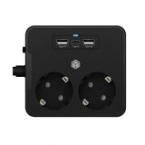 Icybox podaljšek 1,9m za dve 220V vtičnici in USB polnilnik 2xUSB-A in 1xUSB-C - IB-MPS2220B-CH | Shoptok.si