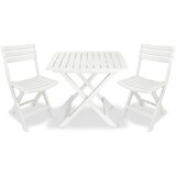 vidaXL 3-dijelni sklopivi bistro set plastični bijeli Cijene