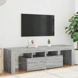 TV ormarić s LED svjetlima siva boja hrasta 140 x 36,5 x 40 cm | shoptok.hr